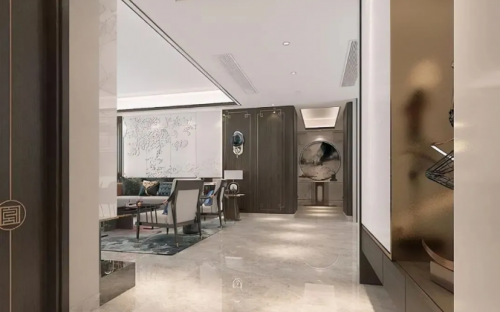 拉萨125㎡现代简约风格新房装修,玄关柜+电视柜超大
