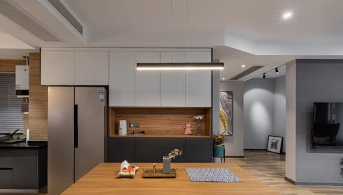 鄂尔多斯201m²现代简约风格新房装修,沉浸式客厅空间